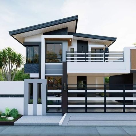 It's all about modern housing designs compiled by Jemark's Gallery FB Page. Modern House Philippines, Colonial House Interior, Small House Design Philippines, 3 Storey House Design, 2 Storey House Design, Best Modern House Design, Small Modern Home, House Design Exterior, Simple House Design