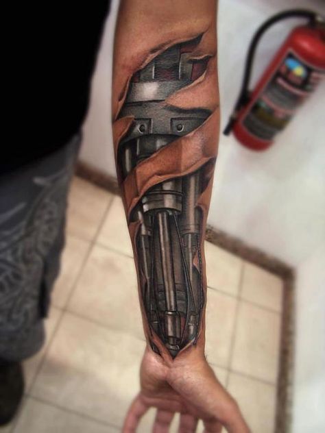 Terminator tattoo Terminator Tattoo, Terminator Arm, Tattoos Arm Mann, Ripped Skin Tattoo, Biomech Tattoo, Tato 3d, Best 3d Tattoos, Tatoo 3d, Amazing 3d Tattoos