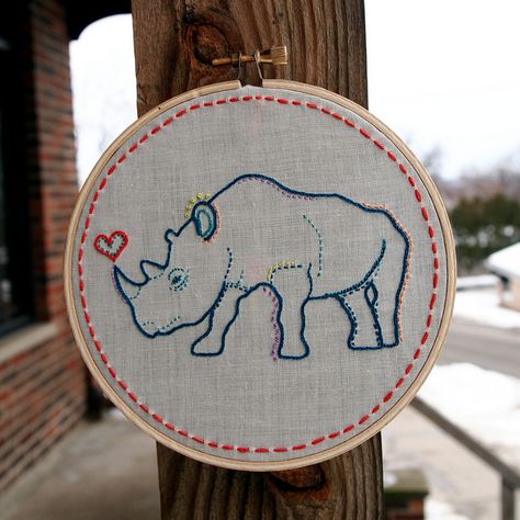 this is the greatest! Rhino Art, Geek Cross Stitch, Save The Rhino, Embroidery Tools, Crossed Fingers, Welcome Gifts, Textile Art, Cross Stitch Embroidery, Embroidery Stitches