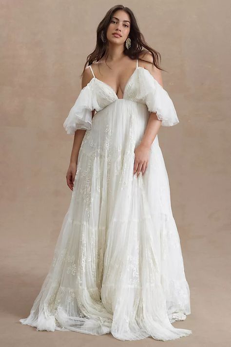 Anthropologie Wedding Dress, Empire Waist Wedding Dress, Plus Wedding Dresses, Bhldn Wedding, Fresh Dress, Valentines Day Dresses, Plus Size Wedding Dresses, Beach Wedding Dresses, Wedding Dresses Plus Size