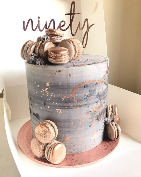 Canberra Cake Designer on Instagram: “Rose gold and Gray !! 💥  Vanilla cake with salted caramel filling. Topper from @camellaandco . . . . . . . . #cake #cakecake #cakecakecake…” Salted Caramel Filling, Party Birthday Cake, Birthday Party Princess, 13 Birthday Cake, Caramel Filling, Decoration Birthday Party, Beautiful Cake Designs, 18th Birthday Cake, Birthday Party For Teens