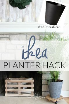 This Ikea planter hack is a genius idea for house plants. Follow this DIY tutorial and transform a cheap trash can with chalk paint to make the perfect planter. Ikea Planter, Ikea Planters, Cheap Planters, Ikea Outdoor, Cheap Patio Furniture, Outdoor Patio Diy, Cheap Patio, Diy Ikea Hacks, Diy Ikea