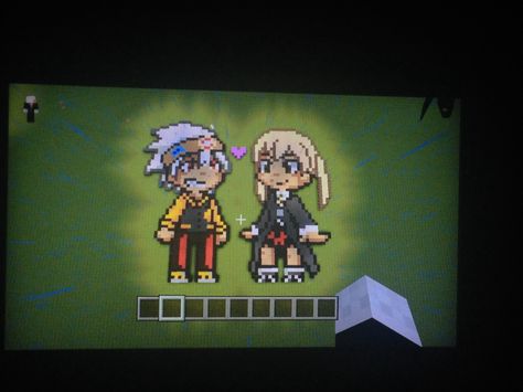 Soul eater, Soul and Maka :3 Minecraft pixel art Soul Eater Soul, Bead Templates, Grid Art, Soul And Maka, Perler Bead Templates, Minecraft Pixel Art, Art Patterns, Melting Beads, Perler Bead Art