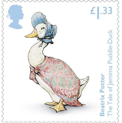 Jemima Puddleduck, Beatrix Potter Illustrations, Uk Stamps, Beatrice Potter, Peter Rabbit And Friends, Stamp Catalogue, Postage Stamp Art, Book Stamp, Post Stamp