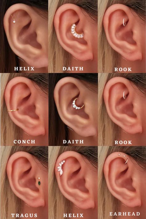 Parts Of The Ear To Pierce, Piercings Ear Names Earrings, Pericing Ideas Ears Chart, Diagram Of Ear Piercings, Professional Ear Piercings, Places To Get Your Ear Pierced, Labeled Ear Piercing Diagram, Piecerings Ideas, Two Ear Percinings Ideas