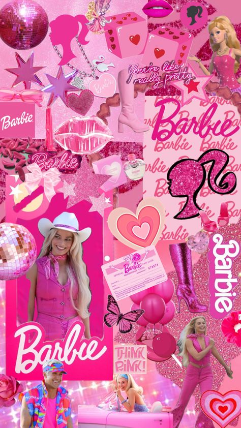 Barbie Dreamhouse Experience, Hello Barbie, Barbie Wallpaper, Barbie Theme Party, Pink Glitter Wallpaper, Movie Collage, Mode Rose, Pink Wallpaper Girly, Barbie Coloring