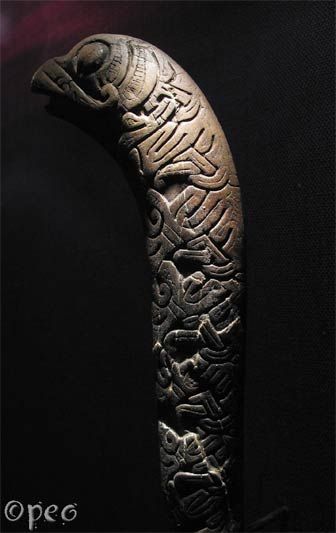 Ulfkil's walking stick, from Lund, Sweden. Photograph by peo. Icelandic Clothing, Denmark Viking, Ship Figurehead, Lund Sweden, Norse Art, Ancient History Archaeology, Carved Walking Sticks, Medieval Furniture, Germanic Tribes