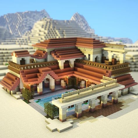 3,413 Likes, 40 Comments - PearlescentMoon (@pearlescentmoo) on Instagram: “Pompeii/Roman-Inspired: Day 81 of my #Minecraft #abuildaday challenge is a traditional home…” Minecraft Kale, Rumah Minecraft Sederhana, Minecraft Mansion, Minecraft Structures, Minecraft House Plans, Bangunan Minecraft, Easy Minecraft Houses, Minecraft House Tutorials, Minecraft Castle