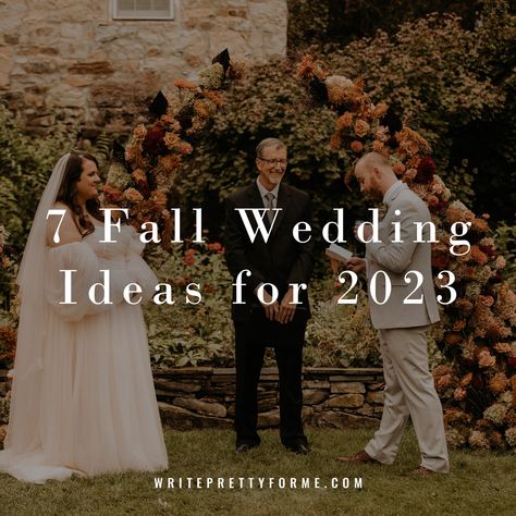 October Wedding Photo Ideas, October Wedding Decorations Wedding Table Decor, Fall 2023 Wedding Color Trends, Fall Wedding Trends 2023, Wedding Dresses September, Fall Wedding Signs For Reception, Outdoor Fall Wedding Ideas November, 2023 Fall Wedding Colors, Outdoor Fall Wedding Ideas October Decor