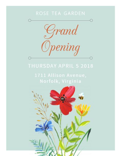 Flower shop grand opening event flyer poster template Flower Shop Posters, Flower Shop Poster, Flower Shop Poster Design, Flower Shop Flyer, Grand Opening Flyer Ideas, Grand Opening Ideas Business Flyers, Grand Opening Flyer, Flower Shop Display, Shop Name Ideas