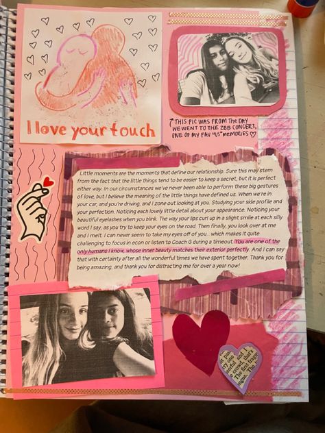 Scrapbook Ideas Girlfriend, Valentine’s Day Scrapbook Ideas, Girlfriend Scrapbook Ideas, Journal For Girlfriend, Valentines Scrapbook Ideas, Book For Girlfriend, Scrapbook For Girlfriend, Scrapbook Ideas For Girlfriend, Book Diy Ideas