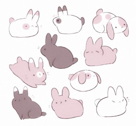 Floppy Ear Bunny Drawing, Lop Eared Bunny Drawing, Rabbit Oc Drawing, Mini Animal Drawings, Bunny Drawing Reference, Cute Bunnies Drawing, Rabbit Illustration Cute, Rabbit Doodles, Bunny Art Cute