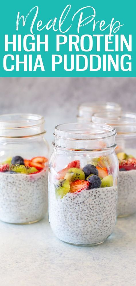 Seeds High In Protein, Chia Seed Pudding Macros, Chia Pudding Macros, Protein Packed Chia Pudding, Chia Seed Pudding With Protein Shake, Chia Protein Pudding Recipes, Low Calorie Chia Pudding Breakfast, Chia Pudding Recipes High Protein, Chia Seed Pudding Meal Prep