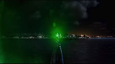 Green Light - Light at Daisy's dock that signals to Gatsby that Daisy is home. ""If it wasn't for the mist we could see your home across the bay," said Gatsby. "You always have a green light that burns all night at the end of your dock."" The Great Gatsby Screencaps, Gatsby Green Light, Gatsby Movie, Awesome Backgrounds, Soul Therapy, Senior Szn, Jay Gatsby, Green Lights, Baz Luhrmann