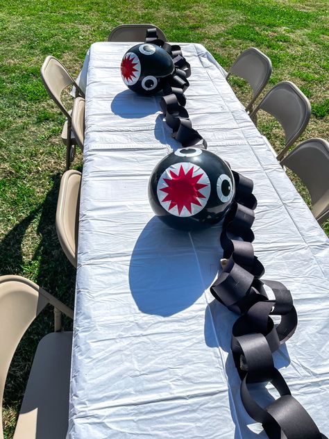 Mario Bros First Birthday, Mario Kart Birthday Party Centerpieces, Mario Brothers Theme Party, Mario Party Party Ideas, Easy Mario Party Decorations, Mario Party Games In Real Life, Mario Party Birthday Games, Nintendo Party Games, Mario Golf Cart Decorations