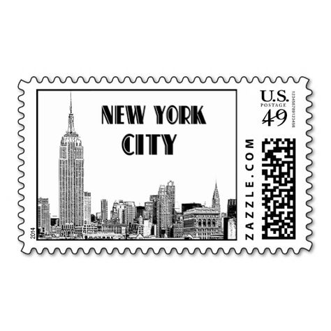 Postage Stamp Tattoo, Stamp Template, Skyline Wedding, Stamp Tattoo, Save The Date Stamp, Wedding Postage Stamps, Wedding Postcard, Nyc Skyline, Self Inking Stamps