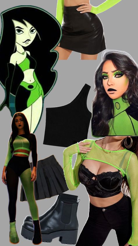 Devils Lettuce Costume, Grinch Outfit Women, Countdown Rave Outfit, Super Villain Costumes, Shego Costume, Shego Cosplay, Mario Halloween Costumes, Green Tights, Green Costumes