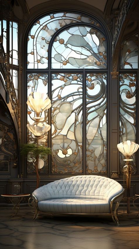 Art Nouveau Interior Design Art Nouveau Interior Design, Nouveau Interior Design, Art Nouveau Lighting, Art Nouveau Interior, Nouveau Architecture, Interior Design News, Art Nouveau Furniture, Art Nouveau Decor, Leaving Room