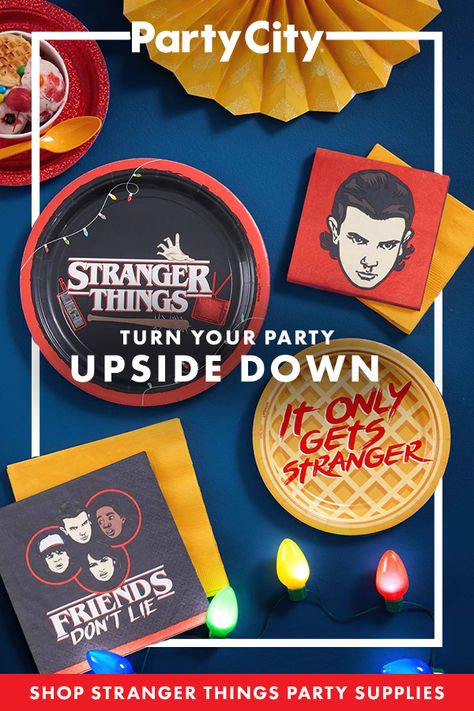 Stranger Things is back! Shop Party City for Stranger Things themed party supplies. Stranger Things Decorations, Stranger Things Themed Party, Stranger Things Party, Stranger Things Halloween Party, Stranger Things Theme, Party City Balloons, City Party, Stranger Things Halloween, 13th Birthday Parties