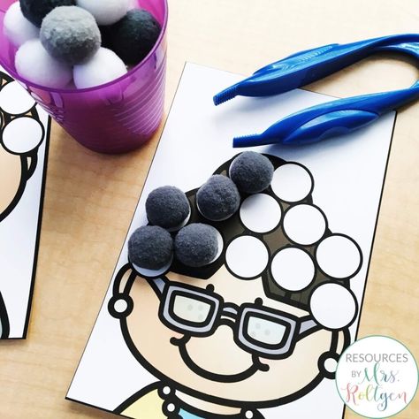 100th Day of School Fine Motor Activities - Katie Roltgen Teaching Grandparents Preschool Activities, Grandparents Theme For Preschool, Grandparents Day Activities Preschool, Keep Preschoolers Busy, Grandparents Day Preschool, Grandparents Day Activities, April Ideas, Grandparents Activities, 100th Day Of School Crafts