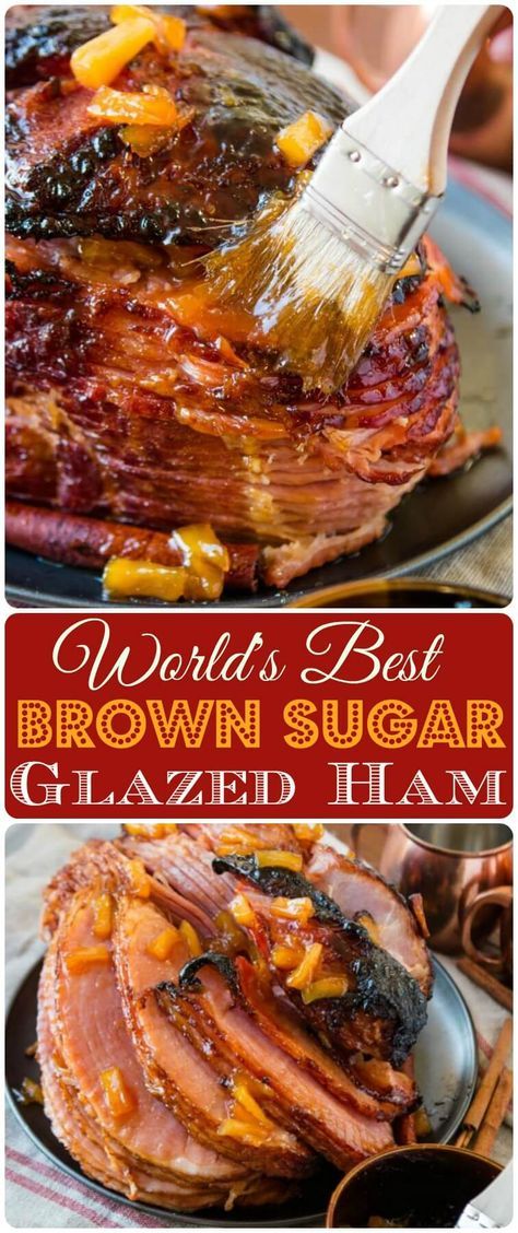 We’ve tried many a ham recipe, but this is probably the World’s Best Brown Sugar Ham. The best part is, you can make it in the oven or slow cooker. Pineapple Brown Sugar Glaze, Brown Sugar Ham Recipes, Sugar Glaze Recipe, Traditional Thanksgiving Dinner Menu, Ham With Pineapple, Baked Ham With Pineapple, Traditional Thanksgiving Dinner, Ham Glaze Recipe, Menu Recipes