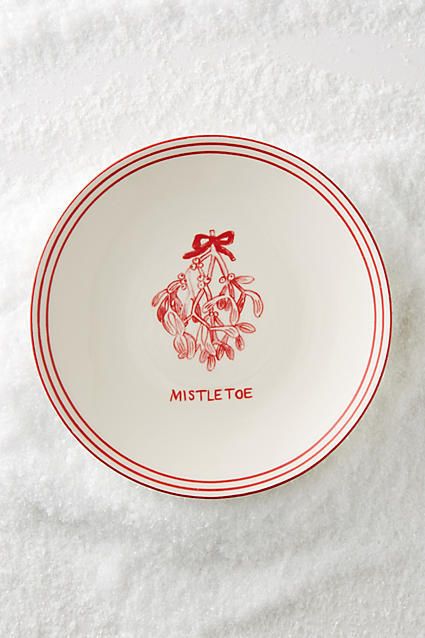 Under The Mistletoe Aesthetic, Anthropologie Christmas Decor, Anthropologie Plates, Holiday Pottery, Christmas Platter, Red Plates, Holiday Plates, Christmas Dinnerware, Handmade Plates