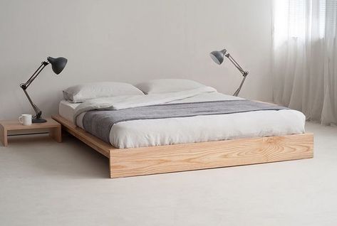 Frameless Bed, Korean Bedroom, Minimalist Furniture Design, Minimalist Bedroom Design, Diy Bed Frame, Built In Furniture, Wood Bed Frame, Wooden Bed Frames, Minimalist Room