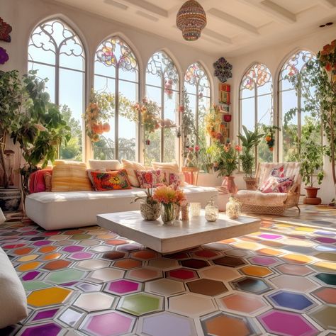 Bohemian Boho Lifestyle Boho Architecture, Colourful Living Room Decor, House Outer Design, Boho Lifestyle, Outdoor Fairy Lights, Mexican Home Decor, Gorgeous Interiors, Colourful Living Room, Home Decor Crate