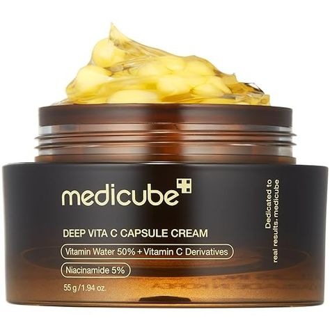 Amazon.com: Medicube Deep Vitamin C Golden Capsule Face Moisturizer - Liposome Capsules For Wrinkles, Skin Radiance - Transparent Gel for Glow Hydration - Korean Skin Care 1.94 oz : Beauty & Personal Care Korean Skin Care, Luminous Skin, Skin Glowing, Korean Skin, Skincare Product, Wrinkled Skin, Skin Radiance, Youthful Skin, Uneven Skin