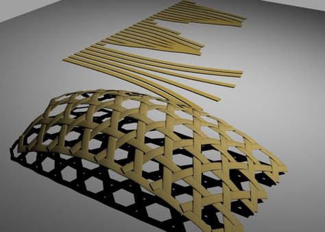 Latest version of Gridshell Components - Grasshopper Biomimicry Architecture, Structural Model, Floating Architecture, Bamboo Structure, Bamboo Architecture, Fairy House Diy, Pavilion Design, Interior Design Drawings, Bamboo Art