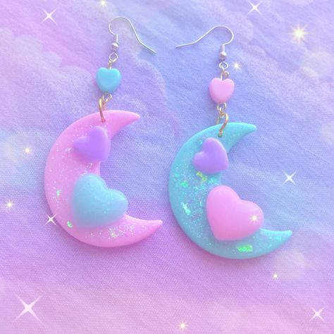 Pastel Polymer Clay, Jewelry Kawaii, Diy Earrings Polymer Clay, Kawaii Earrings, Polymer Earrings, Kawaii Jewelry, Jewelry Cute, Kawaii Accessories, Clay Jewelry Diy