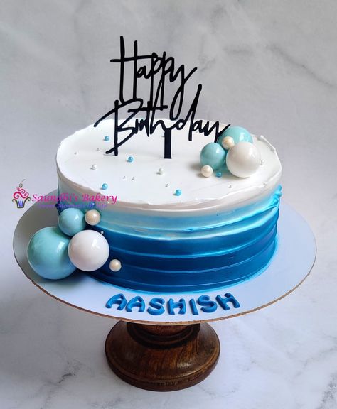 Birthday Cakes For 11 Year Boys, Small Cakes For Men, Birthday Cake For Brother Funny, Cake For 12 Year Boy, Aesthetic Cake For Boys, One Pound Cake Design, Boy Cake Ideas Simple, Blue Cakes For Boys, Boys Cake Designs Birthday