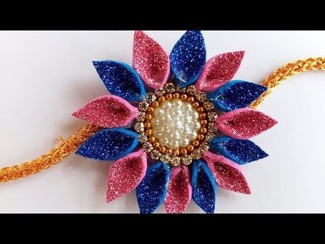 (117) Easy Rakhi Designs : How to Make Rakhi at Home | Handmade Rakhi | Rakhi Designs for Competition - YouTube Rakhi Designs Handmade For Kids, Home Made Rakhi Designs, Home Made Rakhi Ideas, Rakhi Designs Handmade Unique For Competition, Latest Rakhi Designs Handmade, Rakhi Designs Handmade, Rakhi Images, How To Make Rakhi, Handmade Rakhi Designs