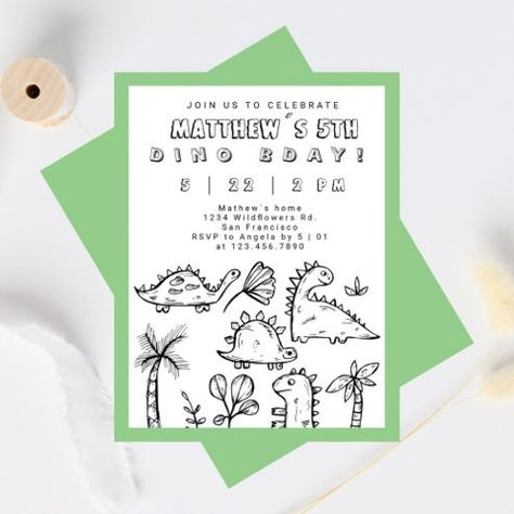 Cute Dinosaur Birthday Invitations & Invitation Templates | Zazzle Cute Dino Birthday, Cute Dinosaur Birthday, Dino Birthday Invitations, Cute Birthday Invitations, Dino Party Invitation, Birthday Sayings, Dinosaur Birthday Invitations, Retirement Party Invitations, Kids Birthday Invitation