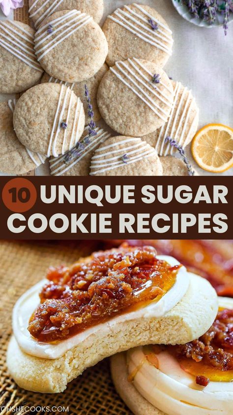 Unique Cutout Cookie Recipes, Interesting Cookies Recipes, Elegant Cookies Recipes, Strange Cookie Recipes, Unusual Baking Recipes, Interesting Cookie Flavors, Cookies For Decorating, Weird Desserts Recipes, Unique Cookie Flavor Combinations