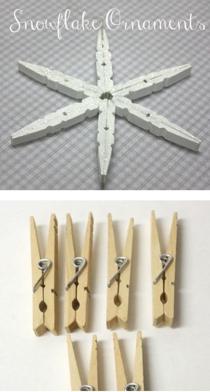 clothespin snowflake ornament Clothespin Snowflake, Snowflake Ideas, Clothespin Crafts Christmas, Diy Christmas Snowflakes, Diy Snowflake, Christmas Clothespins, Winter Wonderland Decorations, Snowflake Craft, Snow Flakes Diy