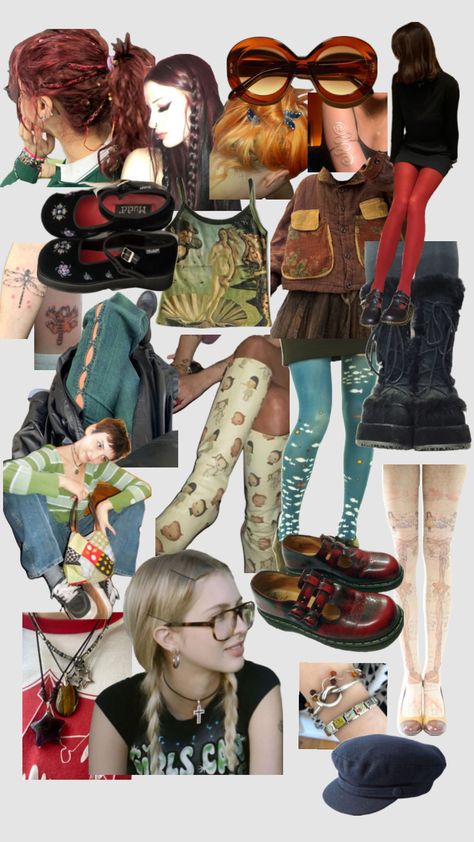 #outfitinspo #style #alternative #eclectic #thrift #vintage Outfitinspo Style, Eclectic Outfits, Eclectic Clothing, Thrift Vintage, Vintage Eclectic, Dream Wardrobe, Clothing And Shoes, Tights, Shoe Accessories