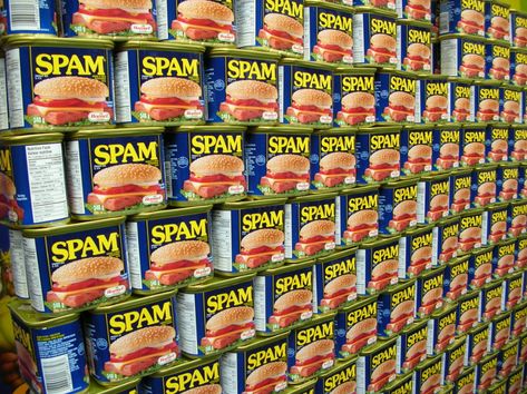 For a six-ingredient food product, it's taken on a life of its own. Spam — the square-shaped mash-up of pork, water, salt, potato starch, sugar, and sodium nitrate — recently celebrated its 77th... Spam Sushi, Meat Icon, Healthy Mashed Potatoes, Cooking Websites, Survival Kit For Teachers, Meat Sauce Recipes, Canned Meat, Arms Race, Mind Blowing Facts