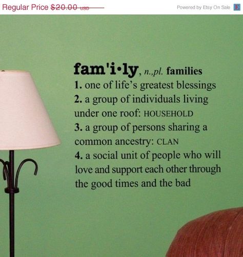 ON SALE Family Definition vinyl decal by OffTheWallExpression, $18.00 Family Photo Display, Meaning Of Family, Words Family, Vinyl Wall Words, Family Definition, Display Family Photos, Wall Words, Family Meaning, Name Wall Decals