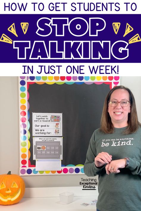 Whether you have a talkative class from day one or your students have just hit a season of extra chatter, it can be difficult to teach with so much extra noise in the classroom! Use these tips for how to get students to stop talking in one week! Be sure to check out the free classroom management tool in this post, as well! How To Manage A Talkative Classroom, Managing Classroom Behavior, Reward System For Classroom, Mystery Rewards Classroom Ideas, Behavior Consequences Classroom, Students Talking Over Teacher, How To Get Your Class To Stop Talking, Behavior Problems In The Classroom, Shouting Out In The Classroom