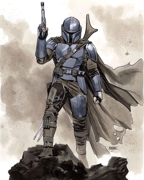 Drawing Stars, Art Showcase, Star Wars The Mandalorian, Star Wars Artwork, Geek Art, Star Wars Fan Art, Pinturas Disney, Star Wars Pictures, Comic Book Artists