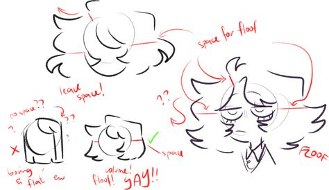 Easy Body Poses Drawing, Long Fluffy Hair Drawing Reference, Floofy Hair Drawing, Fluffy Hair Drawing Reference, Cartoon Hairstyles, Hair Practice, Hair Tumblr, Draw Hair, Draw Cartoon