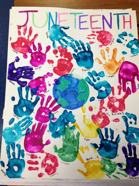 More Juneteenth posters!   1-3rd grade members made posters expressing their definition of freedom. Juneteenth Images, Superbowl Foods, June Activities, Happy Juneteenth, Preschool Art Projects, Summer Camp Activities, K Crafts, Toddler Arts And Crafts, Daycare Crafts