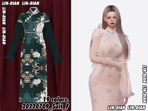 Sims 4 Qipao, Sims 4 Chinese Cc, Sims4 Mod, Female Uniform, Orientation Outfit, Qipao Top, Ts4 Clothes, Japan Dress, Qi Pao