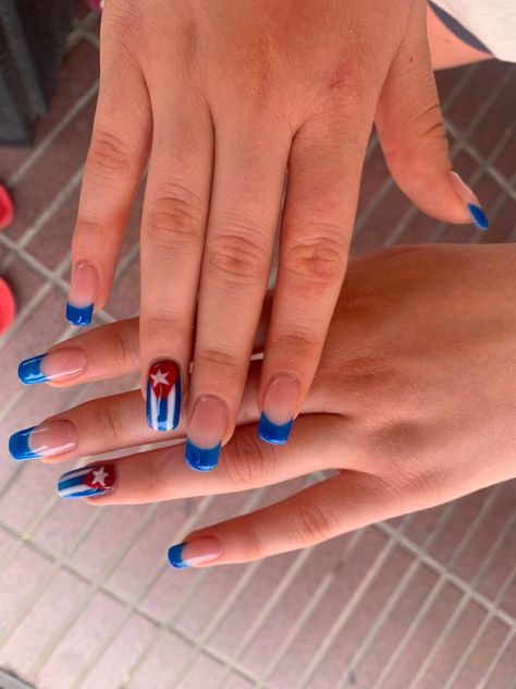 Cuba Nails Designs, Cuba Nails, Cuba Vacation, Flag Nails, Cuba, Stylish Nails, Nail Inspo, Cute Nails, Nail Designs