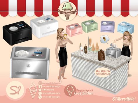 Appliances Sims 4 Cc, Sims Cc Kitchen Appliances, Sims Appliances, Sims 4 Cc Popcorn Machine, Sims 4 Coffee Machine, Sims 4 Ice Cream Machine Cc, Kitchen Time, Electronic Art, Free Games