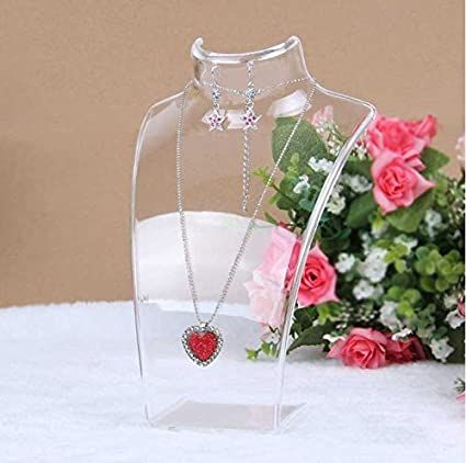 Puuli Necklace Pendant Earrings Ear Studs Padded Display Holder Stand Jewelry Chain Link 3D Easel Bust(Clear): Amazon.ca: Home & Kitchen Stand Jewelry, Jewelry Display Stand, Velvet Necklace, Necklace Storage, Ring Storage, Necklace Stand, Jewelry Display Stands, Hanging Jewelry, Jewelry Chain