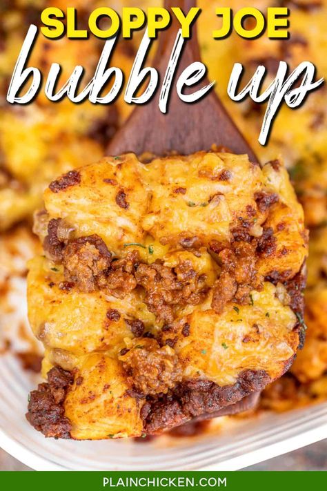 Biscuits And Cheese, Sloppy Joes Biscuits, Pepper Biscuits, Biscuit Recipes Dinner, Plain Chicken Recipe, Sloppy Joe Casserole, Ground Beef Casserole Recipes, Homemade Sloppy Joes, Plain Chicken