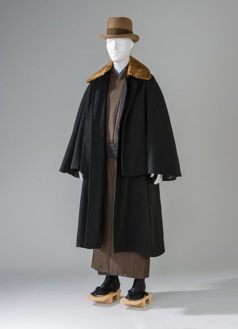 Reigning Men | LACMA 1910s Mens Fashion, Japan Outfits, Taisho Period, Man's Overcoat, Taisho Era, Male Kimono, Garment Pattern, Period Outfit, Traditional Costume