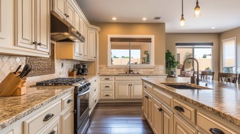 13 Best Kitchen Ideas with Cream Cabinets for a Timeless Look Cabinets Bay LLC Kitchen Cream Cabinets, Ivory Kitchen Cabinets, Best Kitchen Ideas, Distressed Kitchen Cabinets, Ivory Kitchen, Cream Kitchen Cabinets, Cream Cabinets, Cream Kitchen, Rta Cabinets